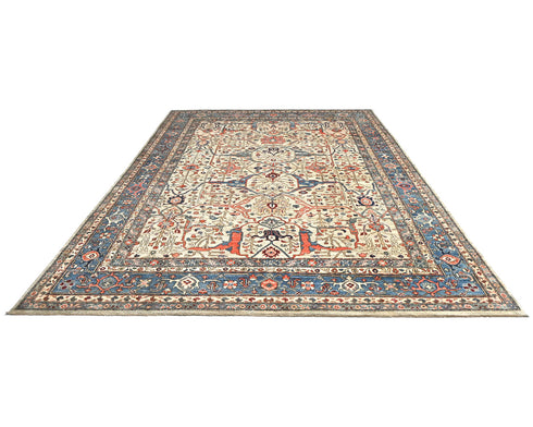 9x12 Gray Aryana Afghan Hand Knotted Veg Dye Wool Area Rug